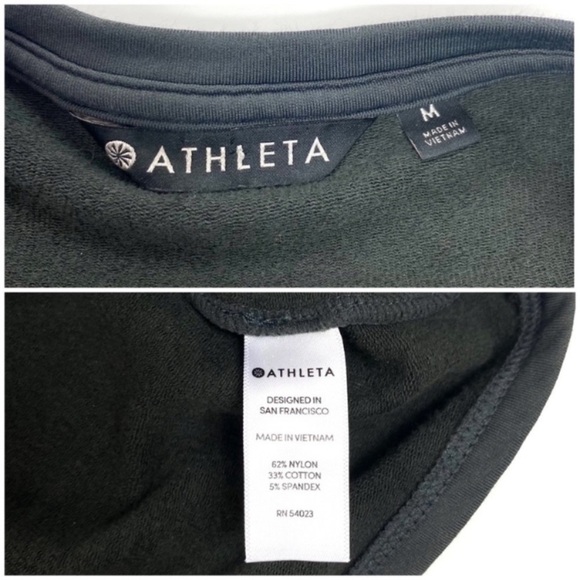 ATHLETA Pronto Pleated Stretch Dress in Black Olive Size M Style 291869-01 - Picture 7 of 10